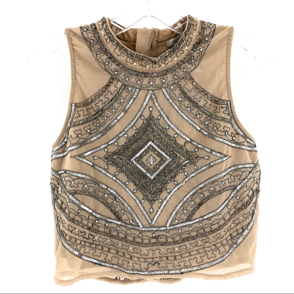 Urban Outfitters ecoté Beaded Sequined Crop Top